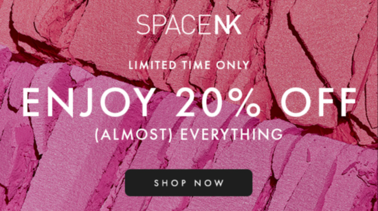 Space NK 20% Off (Almost Everything)